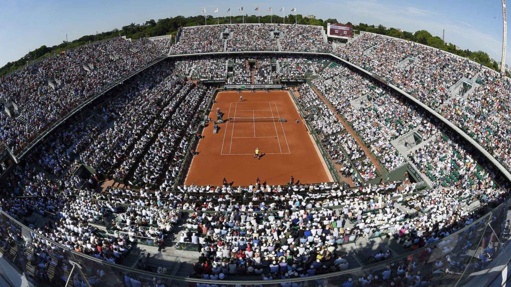 A packed Roland Garros Stadium in 2012